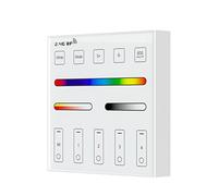 BTF-LIGHTING WR01RF Wireless 2.4G RF 4 Zone RGB RGBW RGBCCT Pannello intelligente montato a parete Telecomando alimentato da 2 batterie AAA 3V Funziona con WB5 LM052 LM053 C03RF C04RF C05RF C03W C04W