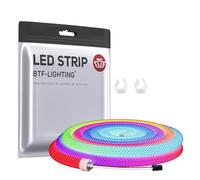 BTF-LIGHTING WS2811 RGB indirizzabile 360 gradi rotondo modello Reticulate LED Neon corda 1M 50LED/M DC5V IP67 nylon flessibile sogno colori effetto Chasing (Nessun adattatore o controller)