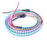 BTF-LIGHTING WS2812B ECO RGB Striscia LED 5V 1m 144LED/m(144 Pixel/m) IP65 | 5050SMD Indirizzabile IC RGB WS2812E Fili in lega Strisce Nastro Nastri LED PCB nero per Progetti fai-da-te (Solo Striscia)