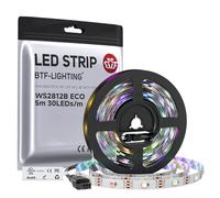 BTF-LIGHTING WS2812B ECO RGB Striscia LED 5V 5m 30LED/m(30 Pixel/m) IP30 | 5050SMD Indirizzabile IC RGB WS2812E Fili in lega Strisce Nastro Nastri LED PCB bianco per Progetti fai-da-te (Solo Striscia)