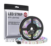 BTF-LIGHTING WS2812B ECO RGB Striscia LED 5V 5m 30LED/m(30 Pixel/m) IP65 | 5050SMD Indirizzabile IC RGB WS2812E Fili in lega Strisce Nastro Nastri LED PCB bianco per Progetti fai-da-te (Solo Striscia)