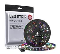 BTF-LIGHTING WS2812B ECO RGB Striscia LED 5V 5m 30LED/m(30 Pixel/m) IP67 | 5050SMD Indirizzabile IC RGB WS2812E Fili in lega Strisce Nastro Nastri LED PCB nero per Progetti fai-da-te (Solo Striscia)