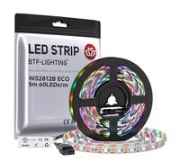BTF-LIGHTING WS2812B ECO RGB Striscia LED 5V 5m 60LED/m(60 Pixel/m) IP30 | 5050SMD Indirizzabile IC RGB WS2812E Fili in lega Strisce Nastro Nastri LED PCB bianco per Progetti fai-da-te (Solo Striscia)