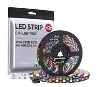 BTF-LIGHTING WS2812B ECO RGB Striscia LED 5V 5m 60LED/m(60 Pixel/m) IP65 | 5050SMD Indirizzabile IC RGB WS2812E Fili in lega Strisce Nastro Nastri LED PCB nero per Progetti fai-da-te (Solo Striscia)
