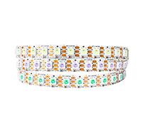BTF-LIGHTING WS2812B RGB 5050SMD Indirizzabile individualmente 1m 100Pixel/m PCB bianco flessibile Full Color LED Pixel Strip Dream Color IP30 Schermo LED non impermeabile,solo parete LED DC5V