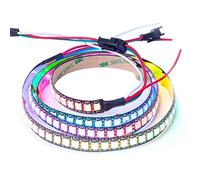 BTF-LIGHTING WS2812E Fili in lega ECO RGB 5050SMD Indirizzabile individualmente 1m 144 Pixel/m PCB nero flessibile Full Color LED Pixel Strip Dream Color IP30 Non impermeabile Progetti fai-da-te DC5V