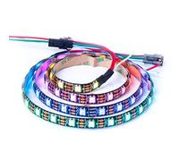 BTF-LIGHTING WS2812E Fili in lega ECO RGB 5050SMD Indirizzabile individualmente 1m 60Pixel PCB nero flessibile Full Color LED Pixel Strip Dream Color IP65 impermeabile Solo progetti fai-da-te DC5V