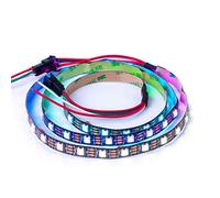 BTF-LIGHTING WS2812e Fili in lega ECO RGB 5050SMD Indirizzabile individualmente 1m 60Pixel PCB nero flessibile Full Color LED Pixel Strip Dream Color IP30 Non impermeabile Solo progetti fai-da-te DC5V