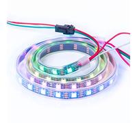 BTF-LIGHTING WS2812E Fili in lega ECO RGB 5050SMD Indirizzabile individualmente 1m 60Pixel PCB nero flessibile Full Color LED Pixel Strip Dream Color IP67 impermeabile Solo progetti fai-da-te DC5V