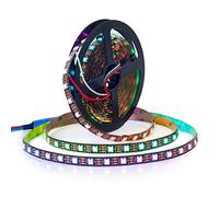 BTF-LIGHTING WS2812E Fili in lega ECO RGB 5050SMD Indirizzabile individualmente 5m 60Pixel/m Flessibile nero PCB Full Color LED Pixel Strip Dream Color IP30 Non impermeabile Progetti fai da te DC5V
