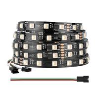 BTF-LIGHTING WS2814 IC RGBW RGB + bianco caldo (simile WS2812B) Indirizzabile 5M 60LED/m 10Pixels/m 300LED 50pixel Flessibile 4 colori in 1 striscia LED di colore da sogno IP30 nero PCB DC24V