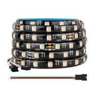 BTF-LIGHTING WS2814 IC RGBW RGB + bianco caldo (simile WS2812B) Indirizzabile 5M 60LED/m 10Pixels/m 300LED 50pixel Flessibile 4 colori in 1 striscia LED di colore da sogno IP65 nero PCB DC24V