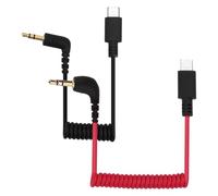 BTFO 2pz Cavo Adattatore Microfono USB C a TRS 3,5mm, per Hollyland Lark M1/M2/MAX/150/M1/MAX Duo Uscita Audio DAC Cavo a Spirale Rode Wireless GO 2/ME/Pro Android iPhone 15/16