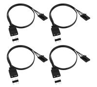 BTFO 4 adattatori RGB da 4 pin a 3 pin per hub Corsair RGB e Commander CORE iCUE Commander Core XT, convertitore in PVC a ARGB standard 5 V a 3 pin per PC ventole strisce e componenti PC (nero)