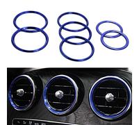 BTFWM Car-Styling AC Outlet Anello Decorazione Aria Condizionata Bocchette Adesivi Copertura 7X Blu Rosso, for Mercedes-Benz, Classe C W205 Glc Decorazioni per Prese d'Aria per Auto(Blue)
