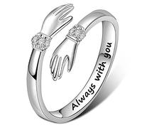Btgghytr Anelli da abbraccio, regolabili, aperti, da donna, personalità, creatività, amore, abbraccio, per amante, figlia, gioielli aperti per promessa, One Size, come descritto, come descritto