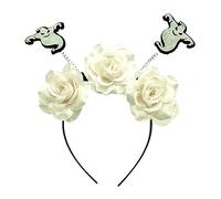 Btgghytr Cerchietto per capelli carino con pipistrello e fiore, da donna, per lavare il viso, per servizi fotografici, accessori per capelli per feste di Halloween