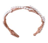 Btgghytr Cerchietto per capelli da donna, alla moda, coreano, portatile, pieghevole, con design antiscivolo e perle finte, accessorio per capelli carino