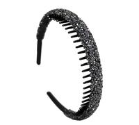 Btgghytr Cerchietto per capelli dentato nero per ragazze, morbido, elastico, ad alta elasticità, accessorio per capelli versatile