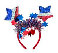 Btgghytr Cerchietto per capelli patriottico per donne e ragazze, per tutte le età, scintillante a cinque punte, cerchietto per capelli per adulti e bambini, 4 luglio, accessori per capelli