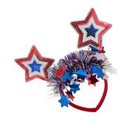Btgghytr Cerchietto per capelli patriottico per donne e ragazze, per tutte le età, scintillante a cinque punte, cerchietto per capelli per adulti e bambini, 4 luglio, accessori per capelli
