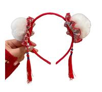 Btgghytr Cerchietto per capelli per donne e ragazze, in peluche, per feste in costume e abbigliamento quotidiano, festival zodiacale con frange, fascia per capelli per capodanno cinese 2025, accessori