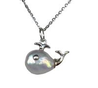 Btgghytr Collana alla moda in lega robusta a tema Oceanics con design a catena comoda da indossare, ideale per abbigliamento casual o formale collana con ciondolo a forma di balena, Misura unica, come