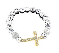 Btgghytr Comoda catena con perline religiose espandibili con finitura metallica ed elegante potenziale di stratificazione per adulti perline religiose in metallo, Misura unica, come descritto