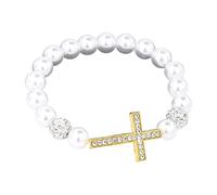 Btgghytr Comoda catena con perline religiose espandibili con finitura metallica ed elegante potenziale di stratificazione per adulti perline religiose in metallo, Misura unica, come descritto