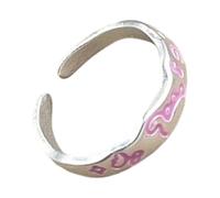 Btgghytr Dopamina Dinosauro Graffiti Anelli Verde Dinosauro Lega Regolabile Con Colorato Star Decor Ragazze Moda Gioielli Teen Fashion Anelli, Misura unica, come descritto, come descritto