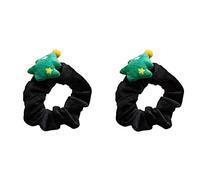 Btgghytr Elastici per coda di cavallo, 1 pezzo, scrunchies per capelli, a forma di alce, a forma di Babbo Natale, accessori per capelli per tutti i giorni
