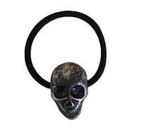 Btgghytr Elastico per capelli con teschio per coda di cavallo per donne cranio fascia per capelli per ragazze adolescenti cravatta per capelli vintage coda di cavallo fascia per capelli