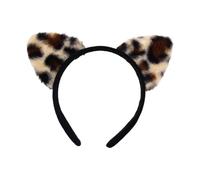 Btgghytr Fascia per capelli con orecchie di gatto leopardato, per stile casual e formale, divertente, in peluche, con orecchie anime, per giochi di ruolo, Halloween, per tutte le età