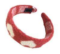 Btgghytr Fascia per capelli invernale per donne e ragazze, con motivo a cuore, bordo largo, in acrilico, accessorio per capelli carino