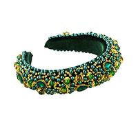 Btgghytr Fascia per capelli per donne e ragazze, barocco, da donna, in spugna, imbottita, in velluto, con stelle, per cielo, imitazione perla, cerchietto per capelli fatto a mano con perline di