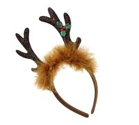 Btgghytr Fascia per capelli per donne e ragazze, con corna di renna di Natale, in peluche, morbida ed elastica, accessorio per capelli per bambini