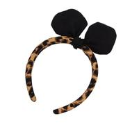 Btgghytr Fascia per capelli per donne e ragazze, con orecchie di coniglio, stampa leopardo, con fiocchi morbidi ed elastici, accessorio per capelli