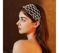 Btgghytr Fascia per capelli per donne e ragazze, con perline all'uncinetto, con cristallo/perle, per donne e ragazze, per feste di nozze