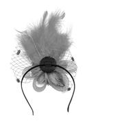 Btgghytr Fascia per capelli per donne e ragazze, con piuma, per cocktail, elegante copricapo con fiori, accessorio per capelli ruggente anni '20