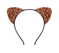 Btgghytr Fascia per capelli per donne e ragazze con stampa leopardata con orecchie di gatto, per feste di compleanno, feste in maschera, accessori per capelli carini