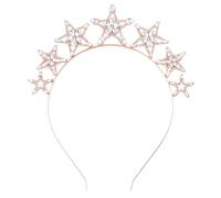 Btgghytr Fascia per capelli per donne e ragazze, con stelle, corona con strass scintillanti, accessorio per capelli da sposa, accessorio per foto per feste, splendida corona di cristallo accattivante,