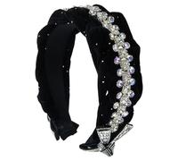 Btgghytr Fascia per capelli per donne e ragazze, con teschio francese, annodata per tutti i giorni, con strass, accessorio per capelli carino