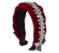 Btgghytr Fascia per capelli per donne e ragazze, con teschio francese, annodata per tutti i giorni, con strass, accessorio per capelli carino
