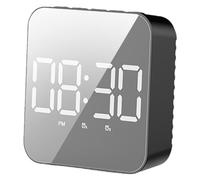 Btgghytr Orologio a specchio digitale a LED alla moda con visualizzazione della temperatura e dell'orario di controllo vocale della tabella di controllo vocale per la scrivania dell'ufficio degli