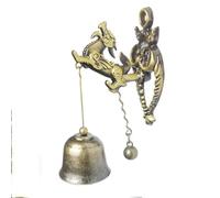 BTGYTTKL Campanello Rustico Decorazione da giardino in stile campanello, cavallo, elefante, campana in metallo, ornamenti appendere alla parete, carillon a vento a forma di animale(Color 04)