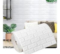 BTGYTTKL Carta Da Parati Autoadesiva Pellicola da parete autoadesiva 3D in mattoni retrò, 70 cm x 1 m, impermeabile, antimacchia, for la decorazione della casa, camera letto cucina(White,70CMx5M)