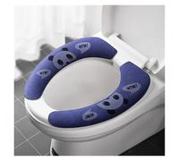 BTGYTTKL Copri Tavoletta WC 2 Paia di Cuscini Morbidi Lavabili in Stile Cartone Animato for WC, coprisedile Adesivo for, scaldabagno, Universale for(Enlarge-Blue)