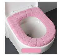BTGYTTKL Copri Tavoletta WC Sedile WC Universale con Cuscino a Contrasto, in Peluche Spesso, a Forma di O, copriwater Maniglia, Accessorio for Il Bagno(A Pink)