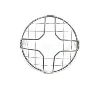 BTHMGBAE Coprifaro Motocicletta Per Cafe Per Racer 7" Griglia Di Protezione Per Faro Anteriore Per Moto Griglia Protezione Per Faro Anteriore(Silver B)