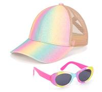 BTHRORO Cappellini da Baseball per Bambino Occhiali da Sole Set, Regolabile Berretto da Baseball Cappellino Visiera Estivo e Occhiali da Sole Protezione UV per Ragazzi Ragazze